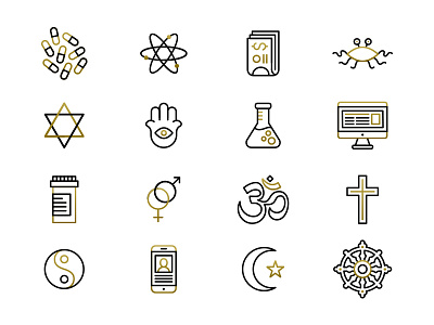 CLC Icons cross icon iconography icons money phone religion science sex star technology ying yang