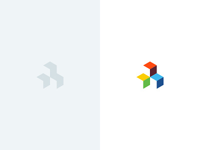 Round 01 – Non-Profit Branding blocks branding colorful cubes geometry icon identity logo logomark mark non profit shapes