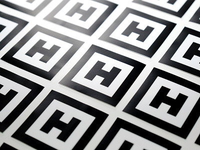Stickers! branding geometry h jonathan howell letter logo logo design minimal photography square sticker mule stickers