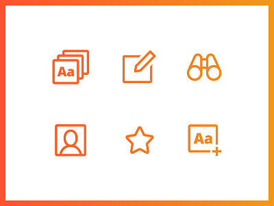 Typesniche Icons collections edit explore favorites gradient iconography icons ios mobile navigation type ui