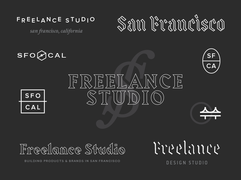 💰 Freelance Studio freelance money fun badges logotype logomark trinkets typography branding