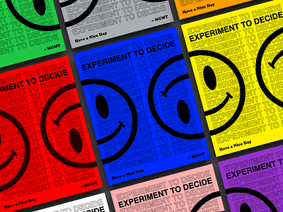 Experiment To Decide branding colorful colors company values poster print smile typography