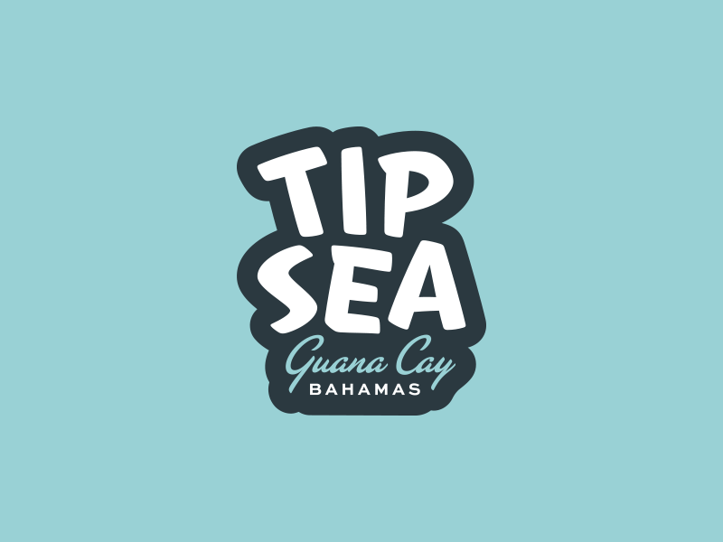 TIPSEA type typography drinking drinks simple branding badge logo fun bahamas airbnb rental vacation home party