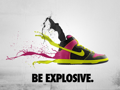Nike Poster colors explosive nike poster print shoe