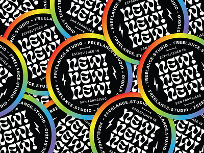 ✨NEW NEW NEW ✨ bones brand design brand identity branding colorful design studio identity lighting bolt rainbow rebrand san francisco sticker stickers studio typography
