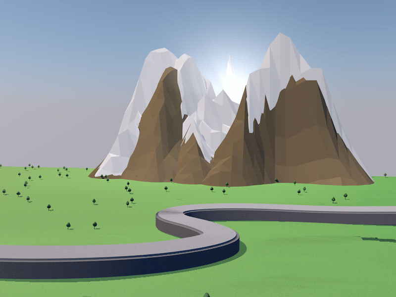 Mountain Skier animation gif lonostudios. 3d mountain skier