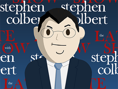 Egghead Stephen Colbert avatar character fan art flat design late show stephen colbert vector