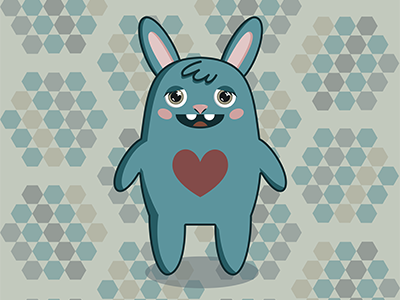 Easter Bunny Loves You bunny character easter flat design illustration rabbit vector