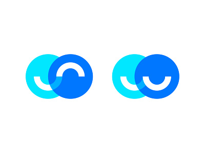 Logo design concept for a recruitment platform. blue logo design circle circles branding colorful happy good satisfied hiring online platform job hire hired scout match connection dynamic joined modern tech technology smart person people recruiter applicant candidate recruitment