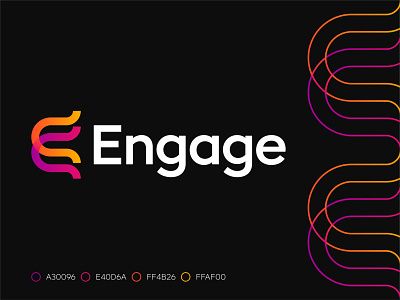 Engage #1 and analytics and analytics collaboration connect connection merge engage hiring recruitement letter e monogram logo design designer branding talent ai