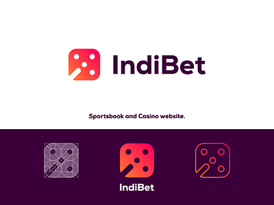 IndiBet Logo bet casino casino logo cube design gradient logo lucky games minimalist modern symbol website