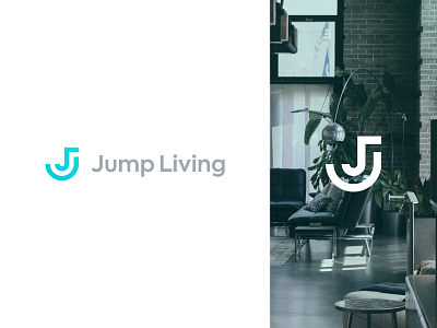 Letter J Logo - Jump Living co living co living space gradient home home lease j logo letter j logo minimalist modern monogram symbol versatile