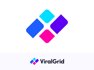 Viral Grid 2 all in one colorful construction dynamic gradient grid logo managing modern futuristic logo design online presence organization platform technology viral grid