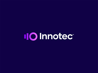 Innotec Logo Concept binary bulb logo code coding colorful dynamic forward moving futuristic gradient innovative light bulb logo logo design minimalist modern pink purple gradient software symbol technology wordmark