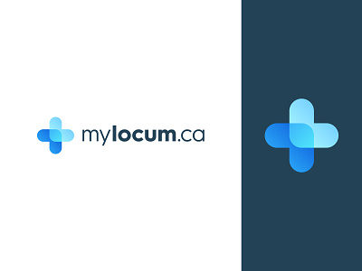 Logo design concept for MyLocum.ca app logo arrows branding colorful connection cross locum logo logo design medical app medical care medical cross modern technology on demand medical professionals