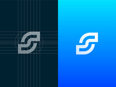 ScaTec Logo Grid & Monochrome blue gradient colorful cool circles flow geometry gradient grid construction growth letter logo monogram letter s logo design logo designer monochrome simplicity simple minimal modern technology