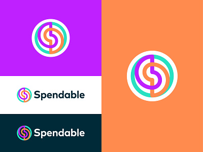 Spendable Version 2 branding circles circle linked colorful orange purple green connect connection futuristic gradient letter s logo logo design logo designer modern money management non profit technology