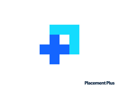 Placement Plus blue colors colorful jobs network letter p logo logo design logo designer modern minimalist smart technology