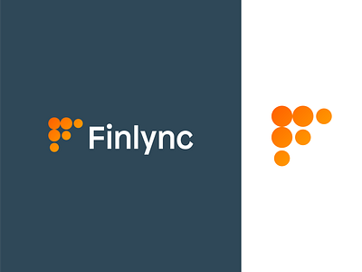 Finlync 1 abstract branding circles colorful dots connect connection growth movement up letter f logo logo design logo designer modern minimalist smart monogram orange gradient technology