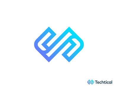 Techtical blue purple gradient colorful brackets branding coding consulting front end back end futuristic logo design logo designer symbol technology web development