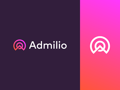 A + Radar colorful futuristic gradient pink purple orange letter a logo logo designer modern minimalistic minimal monogram radar technology wifi
