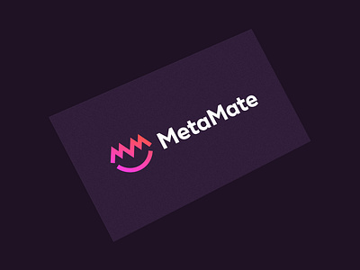 MetaMate Logo Concept branding colorful gradient pink orange logo design logo designer for hire mm monogram modern smart clever modern smile smiley person mate technology