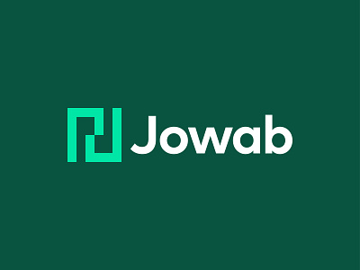 Jowab | Letter J Monogram consumer services futuristic modern minimalist green logo colorful mirror reflection double people connection connect technology tech online