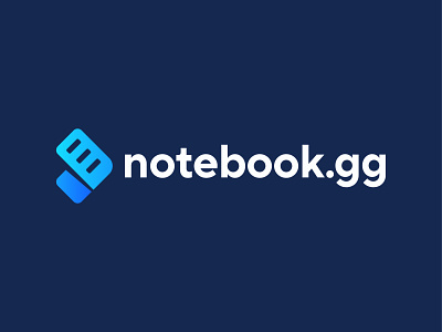 Notebook.gg | Logo Design Concept arrow forward dynamic connect connection merge futuristic gameplay gaming lol games gradient color logo design designer for hire modern minimalistic colorful note notes book notebook online learning platform technology tech blue