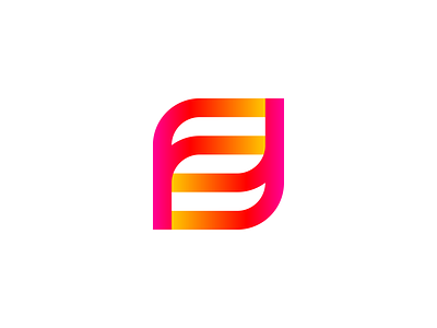 FF Monogram connection feed gradient icon letters logo logo designer merge monogram pink red orange yellow smart warm