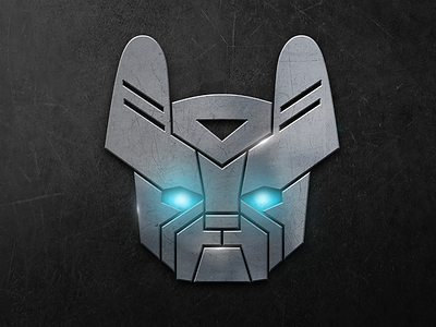 French Bulldog Transformers LOGO bulldog character french glow illustration logo robot transformers vector