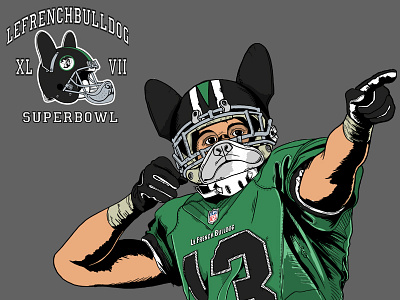 SuperBowl LeFrenchBulldog animation branding illustration
