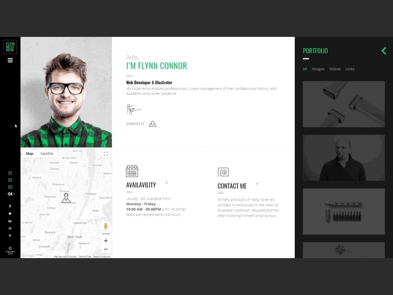 Clio - Personal Resume CV HTML Template | Portfolio Interaction clean resume creative resume curriculum vitae cv design elegant resume fitscreen resume material resume online resume personal portfolio professional responsive resume resume ui ui ux ux animation vcard