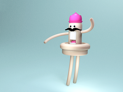 Ganjo 3d illustration characterdesign cinema4d funny character modeling