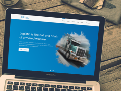 Logistic web template design logistic simple website template. transport