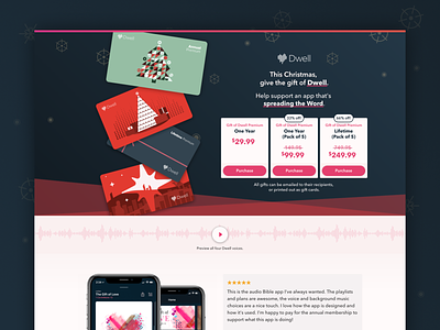 A Very Dwell Christmas christmas discount gift gift cards landing page sale snow web website
