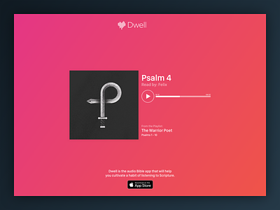 Dwell Web Sharing audio audio bible audio player bible gradient gradient background share web