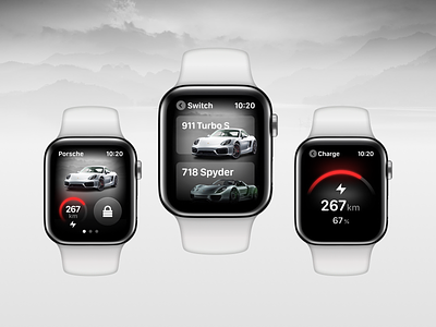 Porsche Connected Car Watch app concept app apple watch charge connected car porsche remote smart watch ui ux watch watch app