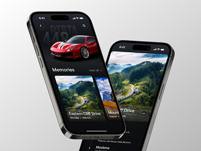 Ferrari trip memories app ✨ app car ferrari interface ios journey mobile trip ui vehicle