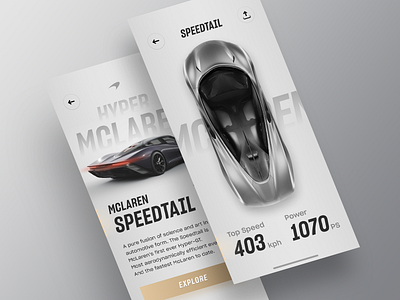 McLaren Promo App app app design car interface ios mclaren mobile app ui vehicle