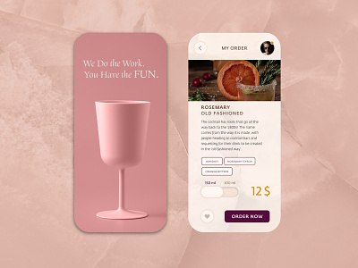 Bar app app branding food ordering typogaphy ui
