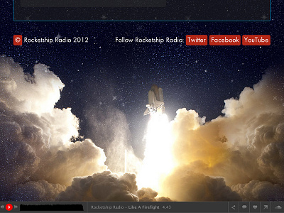 Endeavor band footer rocket rocketship radio shuttle space website