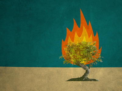 Burning bible illustration