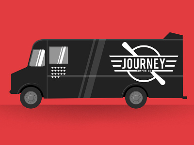 Journey Coffee Truck coffee illustration kills logo red truck