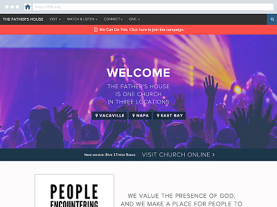 The Father's House Homepage proxima nova responsive web design