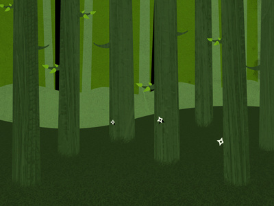 Crouching Tiger, Hidden Ninja forest illustration ninja stars trees