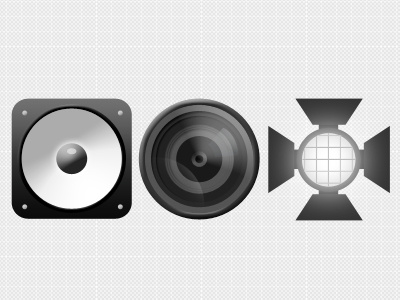 AVL audio camera illustration light logo speaker video