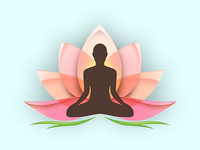 Yoga Sadhana Pratishthan creative illustration logo lotus yoga