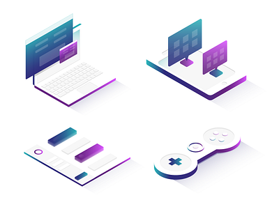 Isometric icons gradient icon icons illustration isometric mobile product design ui ux web web design