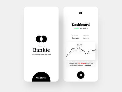 Bankie App app business cards clean daily ui dashboad design finance fintech ios minimal ui wallet