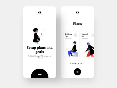 Bankie: Plans and Goals screen app bank banking app clean daily ui dailyui design ios minimal payment payment app plans transactions transfer wallet